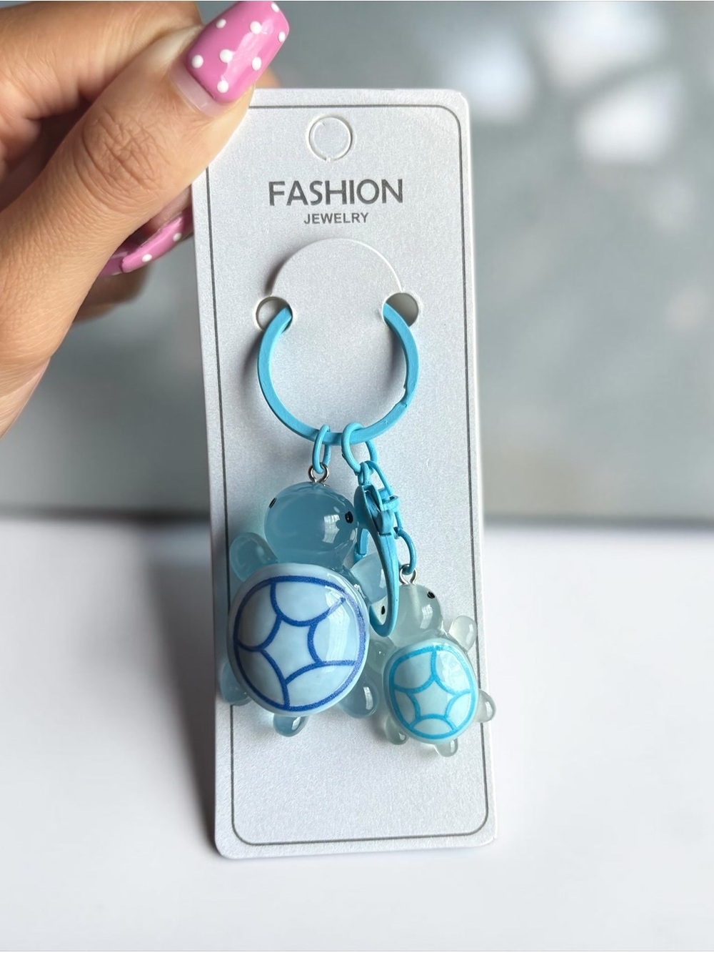 Blue Turtle Keychain Duo